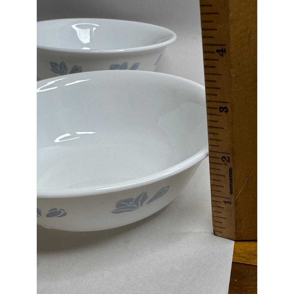 Corning Corelle Friendship Cereal‎ Bowls Set of 3 Vintage White Blue Flora - Picture 9 of 9